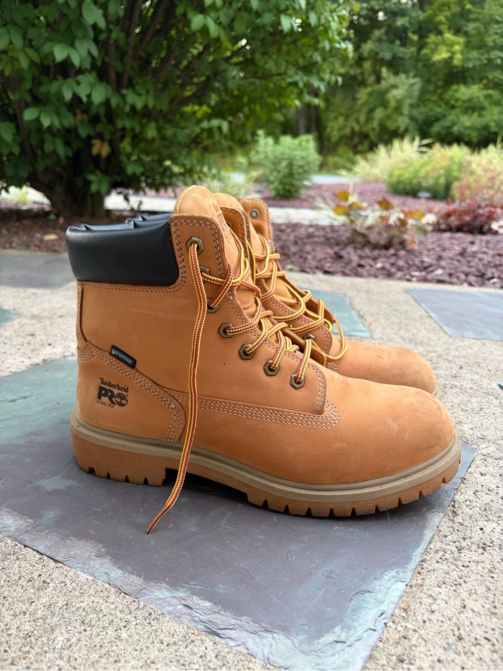 Timberland PRO Men's Wheat/Tan Work Boots with Black Collar
